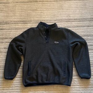 Eddie Bauer Men's Dark Gray Half-Snap Fleece Pullover